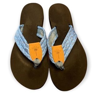 Eliza B Women’s Flip Flops Swordfish Motif Ribbon size 9